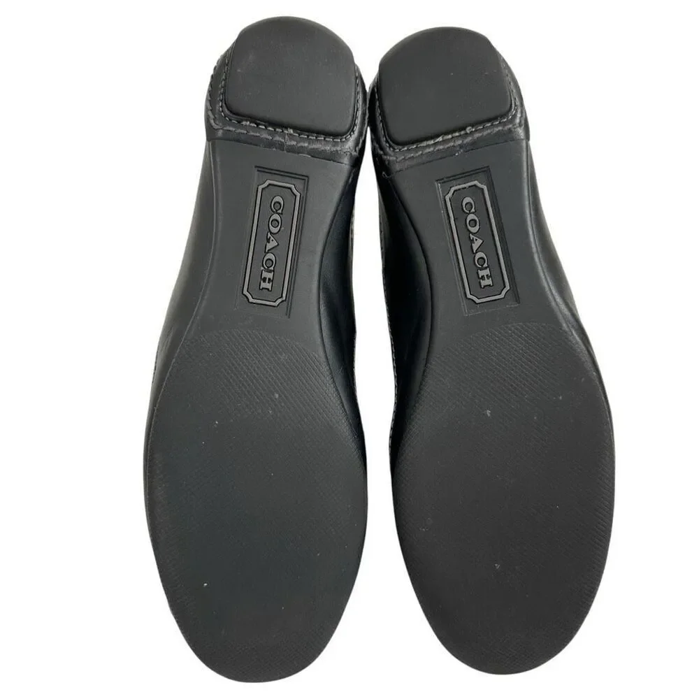 Coach Suee Black Monogram Canvas/Leather Lace-up Comfort Sneakers Size 6.5